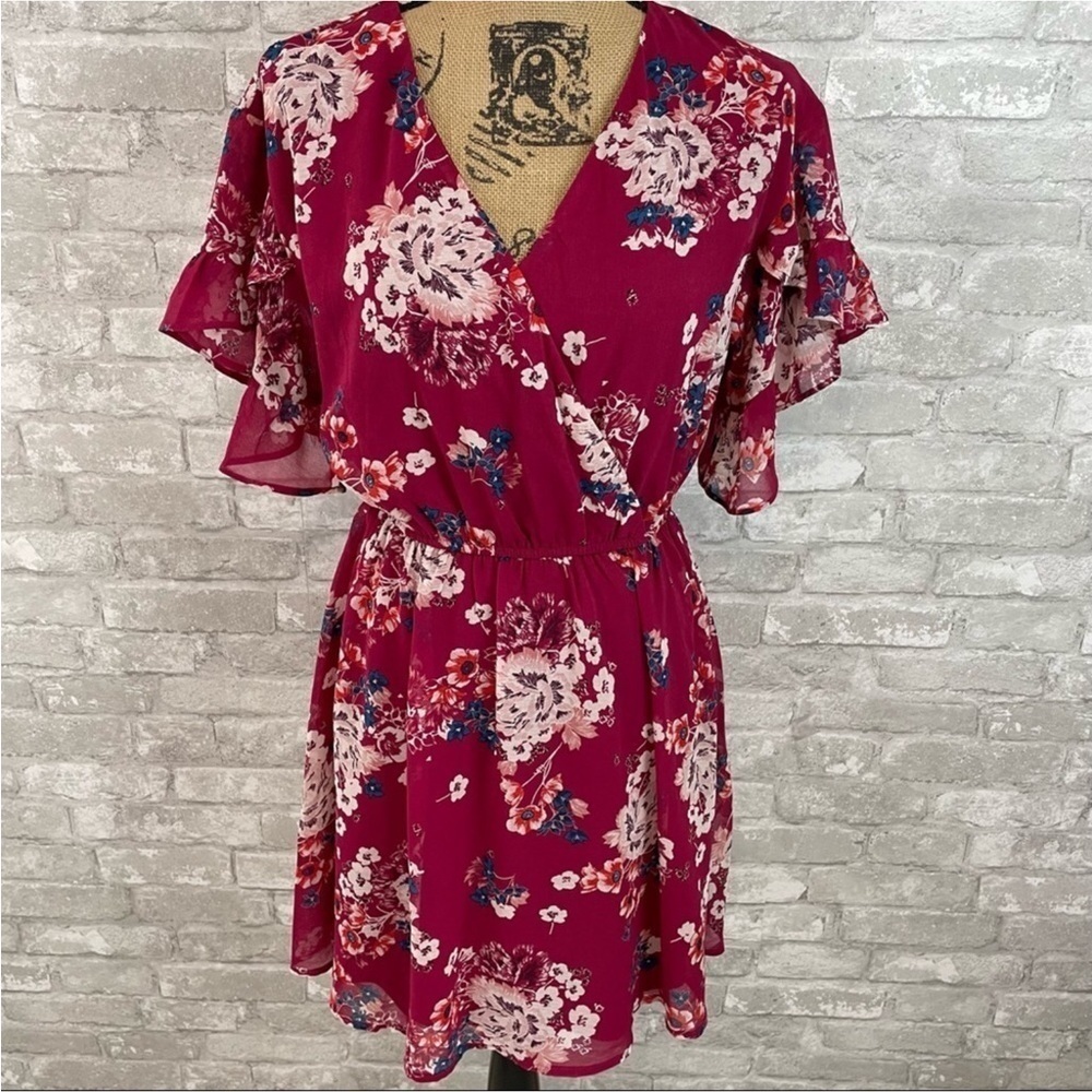 Charming Charlie Faux Wrap Floral Dress
